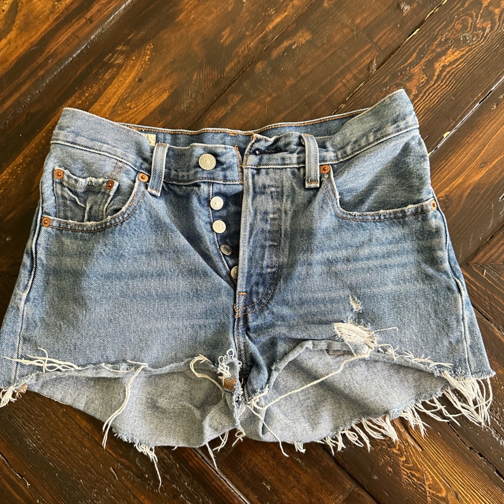 Levi's Distressed Blue Jean Shorts